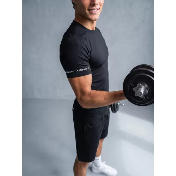  Hochwertiges Funktions-Kompressions-T-Shirt mit kurzen Ärmeln für Herren ALTISPORT VOJ/ALM000TR04 SCHWARZ 
