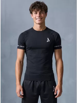 Hochwertiges Funktions-Kompressions-T-Shirt mit kurzen Ärmeln für Herren ALTISPORT VOJ/ALM000TR04 SCHWARZ