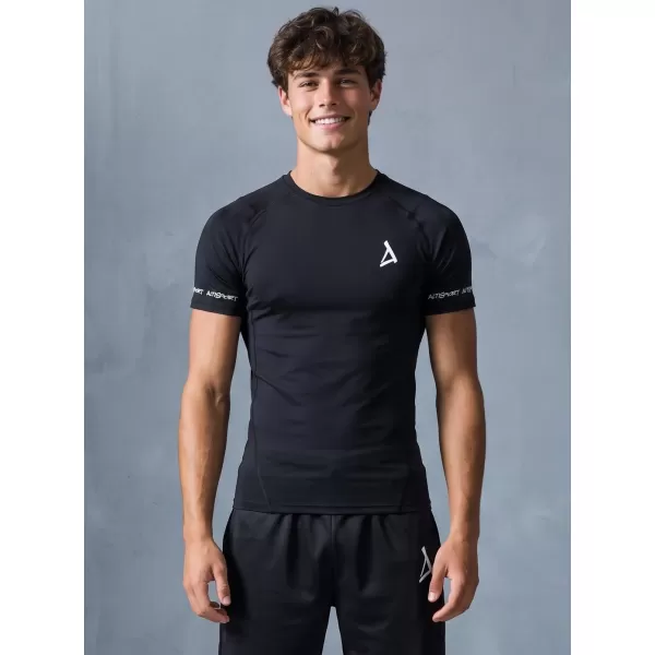  Hochwertiges Funktions-Kompressions-T-Shirt mit kurzen Ärmeln für Herren ALTISPORT VOJ/ALM000TR04 SCHWARZ 