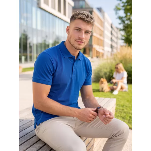  Herren-T-Shirt mit Kragen ALTISPORT NoPrint NP/ALM302 KÖNIGSBLAU 