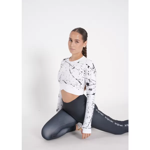  Hochwertiges Funktions-Crop-Top mit langen Ärmeln für Damen ALTISPORT VOJ/ALW034TR04 WEIß 