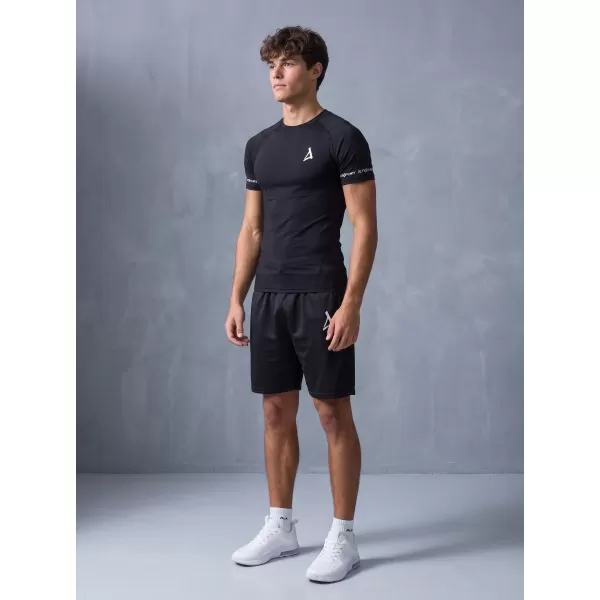  Hochwertiges Funktions-Kompressions-T-Shirt mit kurzen Ärmeln für Herren ALTISPORT VOJ/ALM000TR04 SCHWARZ 