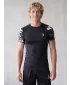 Hochwertiges Funktions-Kompressions-T-Shirt mit kurzen Ärmeln für Herren ALTISPORT VOJ/ALM039TR04 SCHWARZ UND WEIß