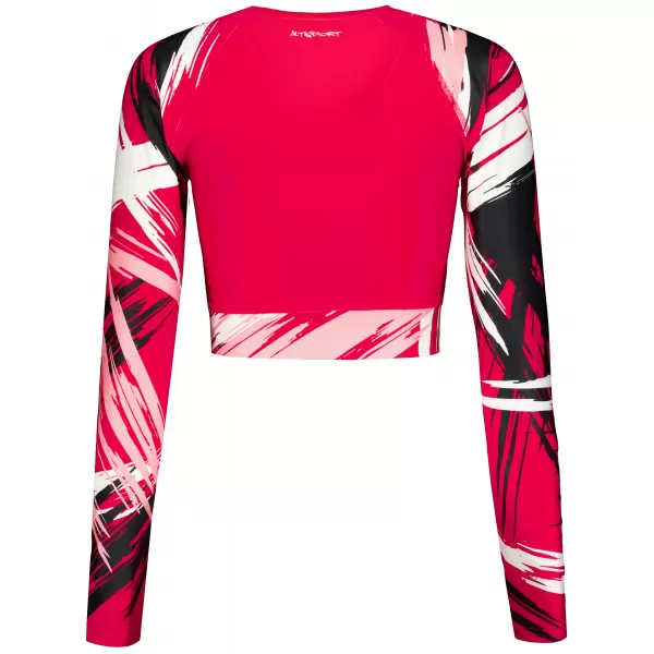  Hochwertiges Funktions-Crop-Top mit langen Ärmeln für Damen ALTISPORT VOJ/ALW039TR04 VIVA MAGENTA 