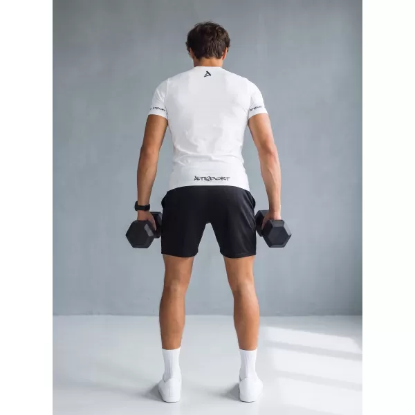 Hochwertiges Funktions-Kompressions-T-Shirt mit kurzen Ärmeln für Herren ALTISPORT VOJ/ALM000TR04 WEIß 