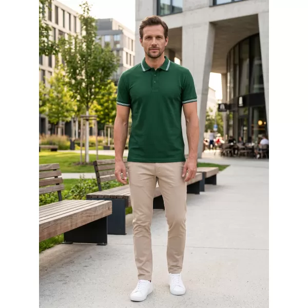  Herren-T-Shirt mit Kragen ALTISPORT NoPrint NP/ALM912 DUNKELGRÜN 