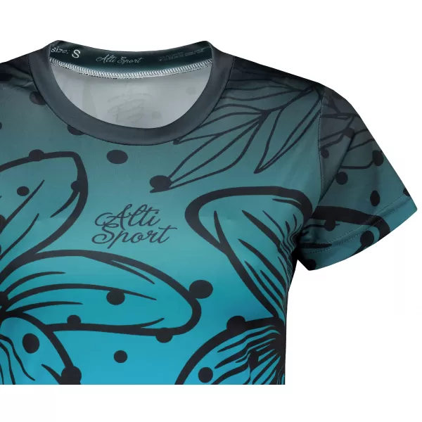  Hochwertiges Funktions-T-Shirt für Damen ALTISPORT VOJ/ALW045TR01 SMARAGD/SCHWARZ 
