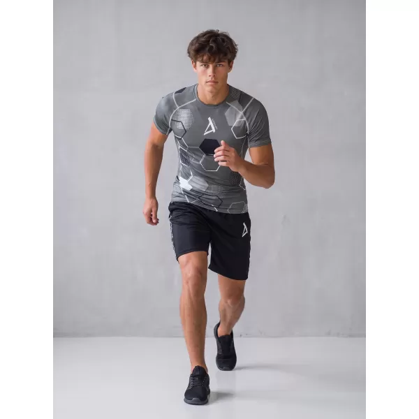  Hochwertiges Funktions-Kompressions-T-Shirt mit kurzen Ärmeln für Herren ALTISPORT VOJ/ALM037TR04 GRAU 