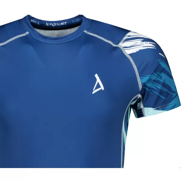  Hochwertiges Funktions-Kompressions-T-Shirt mit kurzen Ärmeln für Herren ALTISPORT VOJ/ALM039TR04 NAVY BLAU 