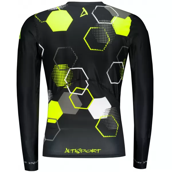  Hochwertiges funktionelles Kompressions-T-Shirt für Herren ALTISPORT VOJ/ALM037TR03 SCHWARZ UND GELB 