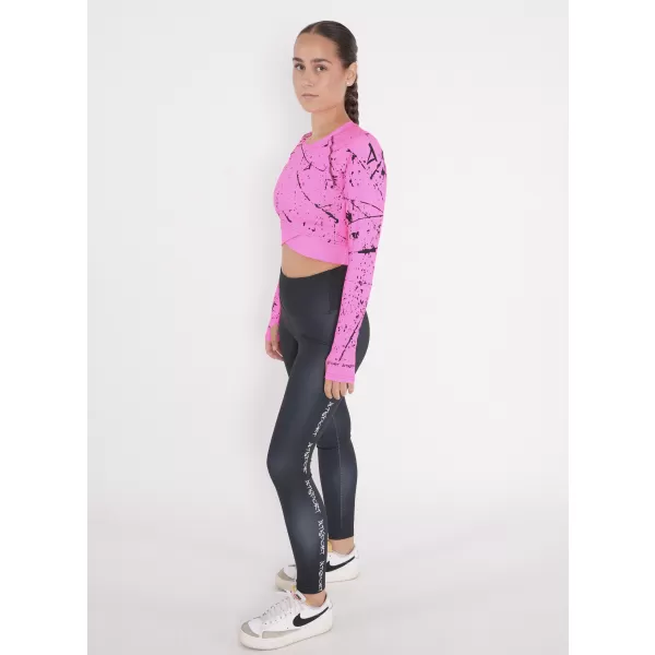  Hochwertiges Funktions-Crop-Top mit langen Ärmeln für Damen ALTISPORT VOJ/ALW034TR04 FLUO-ROSA 