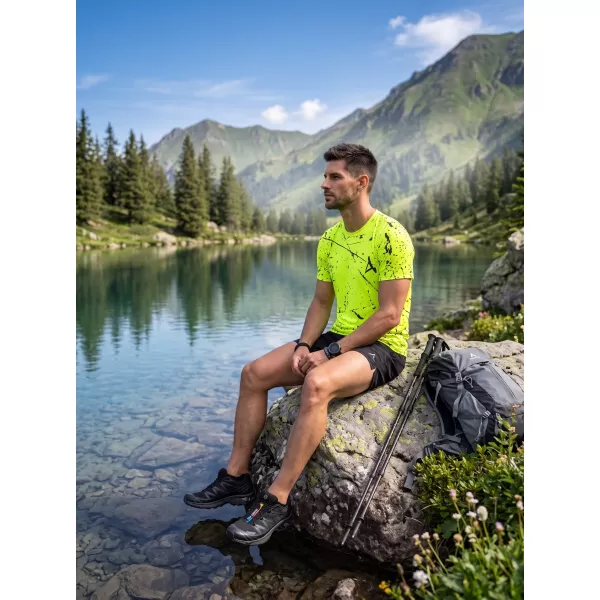  Funktionelles Premium-T-Shirt für Herren ALTISPORT VOJ/ALM034TR01 NEON GELB 