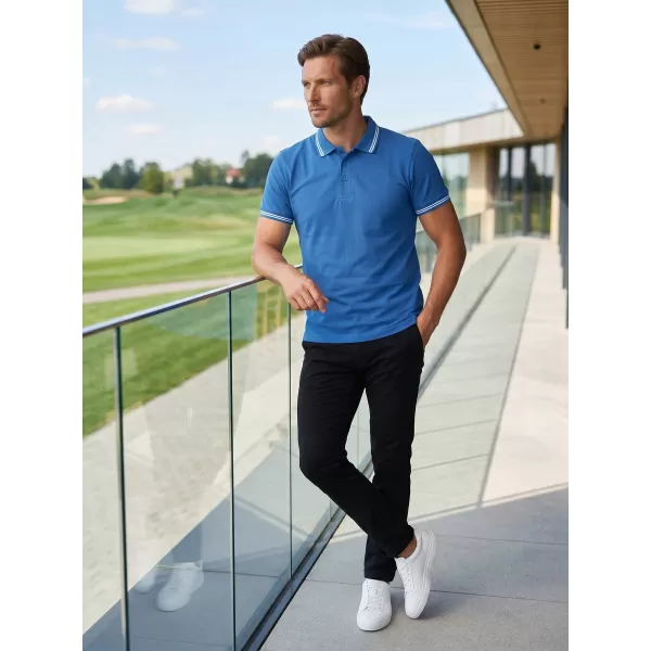  Herren-T-Shirt mit Kragen ALTISPORT NoPrint NP/ALM912 AZURBLAU 