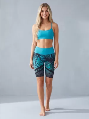 Hochwertige Damen-Funktionsleggings oberhalb des Knies ALTISPORT VOJ/ALW045LEG02 SMARAGD/SCHWARZ
