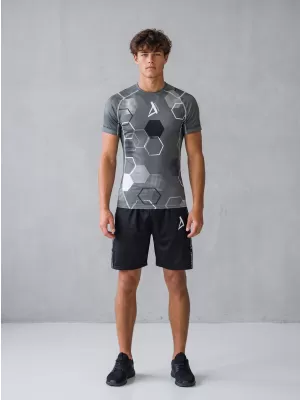Hochwertiges Funktions-Kompressions-T-Shirt mit kurzen Ärmeln für Herren ALTISPORT VOJ/ALM037TR04 GRAU