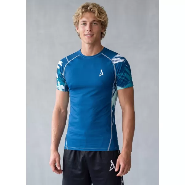  Hochwertiges Funktions-Kompressions-T-Shirt mit kurzen Ärmeln für Herren ALTISPORT VOJ/ALM039TR04 NAVY BLAU 