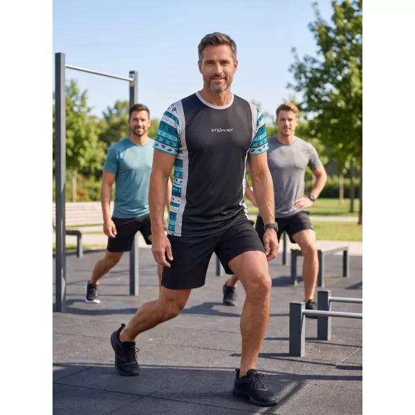  Funktionelles Premium-T-Shirt für Herren ALTISPORT VOJ/ALM043TR01 SCHWARZ UND BLAU 