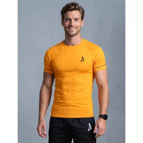  Hochwertiges Funktions-Kompressions-T-Shirt mit kurzen Ärmeln für Herren ALTISPORT VOJ/ALM000TR04 ORANGE 