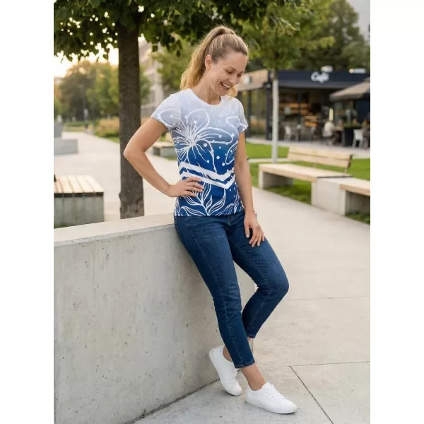  Hochwertiges Funktions-T-Shirt für Damen ALTISPORT VOJ/ALW045TR01 MARINEBLAU/WEIß 
