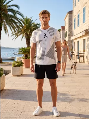 Funktionelles Premium-T-Shirt für Herren ALTISPORT VOJ/ALM044TR01 WEIß