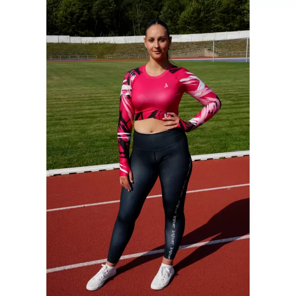  Hochwertiges Funktions-Crop-Top mit langen Ärmeln für Damen ALTISPORT VOJ/ALW039TR04 VIVA MAGENTA 