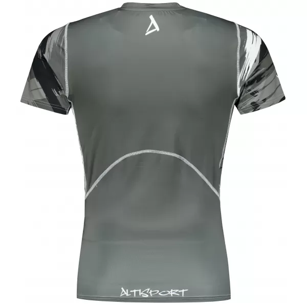  Hochwertiges Funktions-Kompressions-T-Shirt mit kurzen Ärmeln für Herren ALTISPORT VOJ/ALM039TR04 GRAU 