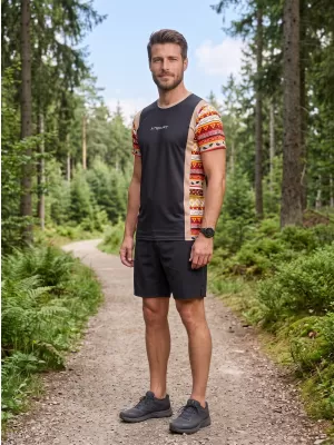 Funktionelles Premium-T-Shirt für Herren ALTISPORT VOJ/ALM043TR01 SCHWARZ BRAUN
