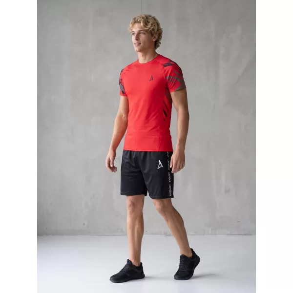  Hochwertiges Funktions-Kompressions-T-Shirt mit kurzen Ärmeln für Herren ALTISPORT VOJ/ALM039TR04 ROT 