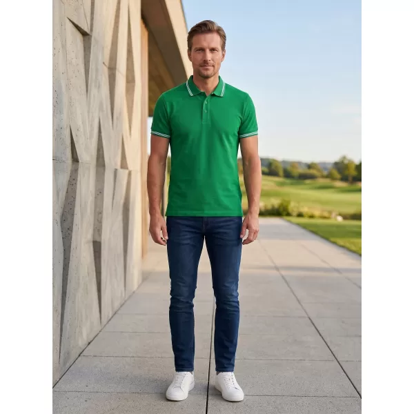  Herren-T-Shirt mit Kragen ALTISPORT NoPrint NP/ALM912 MITTELGRÜN 