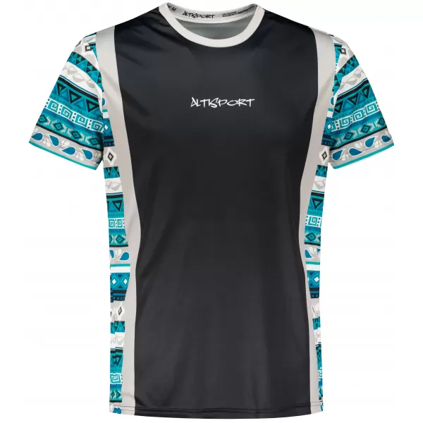  Funktionelles Premium-T-Shirt für Herren ALTISPORT VOJ/ALM043TR01 SCHWARZ UND BLAU 