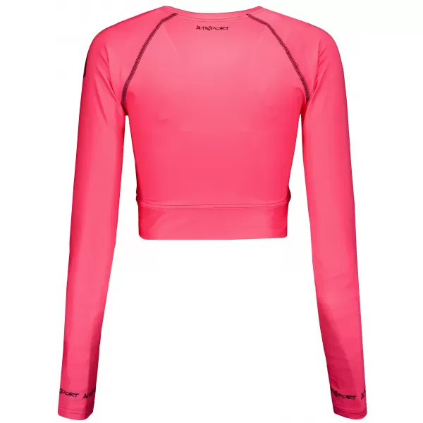  Hochwertiges Funktions-Crop-Top mit langen Ärmeln für Damen ALTISPORT VOJ/ALW000TR04 FLUO-ROSA 