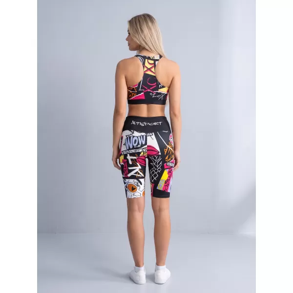  Hochwertige Damen-Funktionsleggings oberhalb des Knies ALTISPORT VOJ/ALW041LEG02 SCHWARZ 