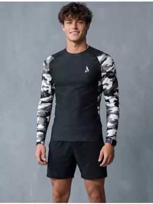 Funktionelle Kompression von Männern t -Shirt Premium ALTISPORT VOJ/ALM038TR03 SCHWARZ UND WEIß