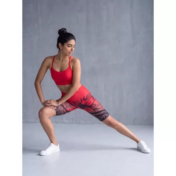  Hochwertige Damen-Funktionsleggings oberhalb des Knies ALTISPORT VOJ/ALW045LEG02 ROT UND SCHWARZ 