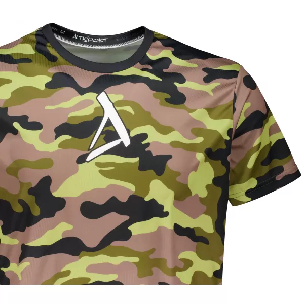  Funktionelles Premium-T-Shirt für Herren ALTISPORT VOJ/ALM038TR01 SCHWARZ UND GRÜN 