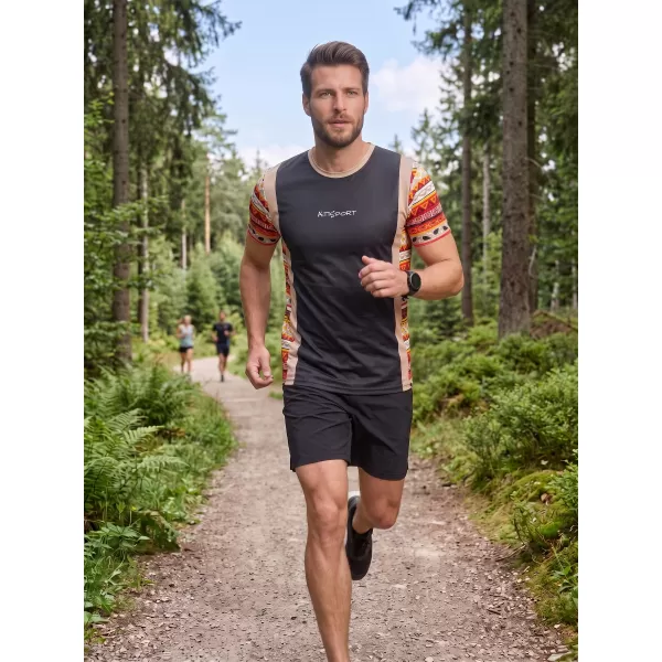  Funktionelles Premium-T-Shirt für Herren ALTISPORT VOJ/ALM043TR01 SCHWARZ BRAUN 