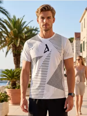 Funktionelles Premium-T-Shirt für Herren ALTISPORT VOJ/ALM044TR01 WEIß