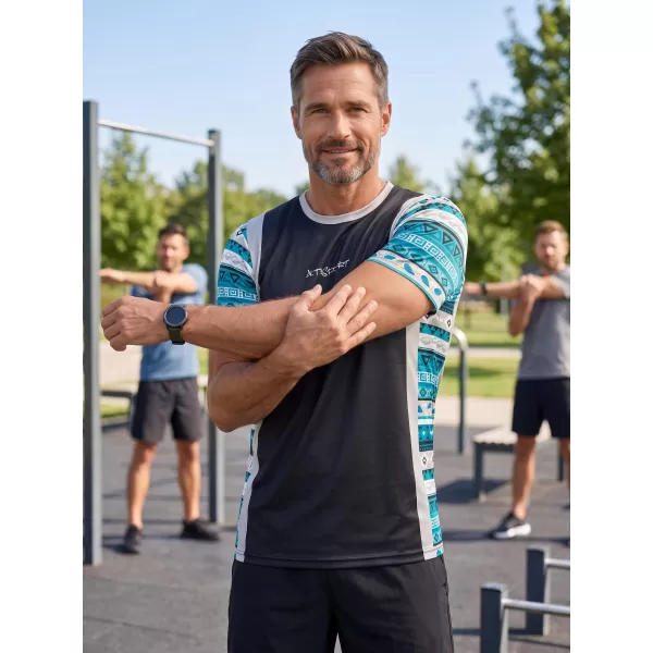  Funktionelles Premium-T-Shirt für Herren ALTISPORT VOJ/ALM043TR01 SCHWARZ UND BLAU 