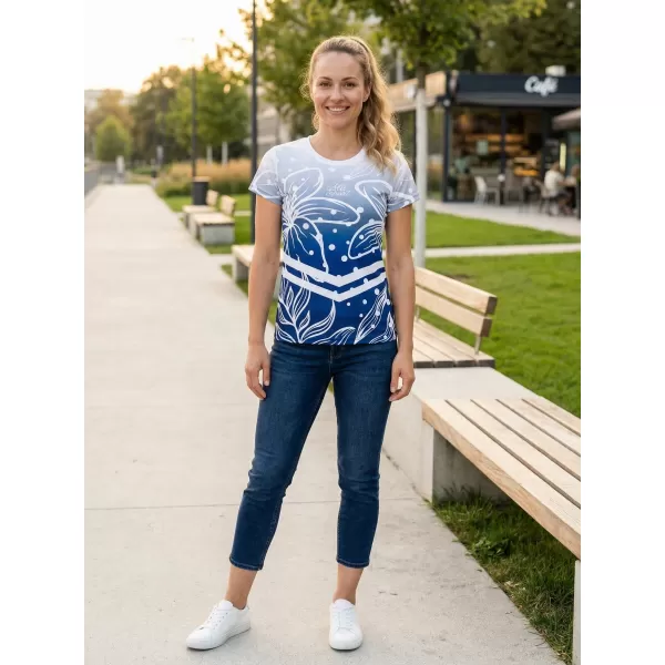  Hochwertiges Funktions-T-Shirt für Damen ALTISPORT VOJ/ALW045TR01 MARINEBLAU/WEIß 