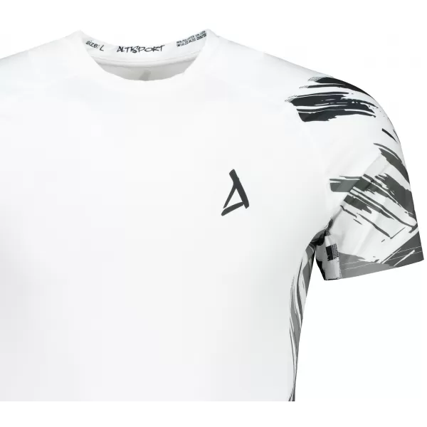  Hochwertiges Funktions-Kompressions-T-Shirt mit kurzen Ärmeln für Herren ALTISPORT VOJ/ALM039TR04 WEIß 