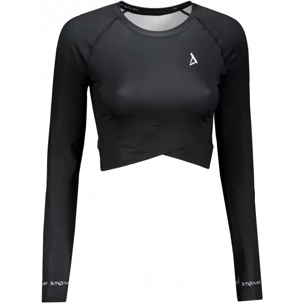  Hochwertiges Funktions-Crop-Top mit langen Ärmeln für Damen ALTISPORT VOJ/ALW000TR04 SCHWARZ 