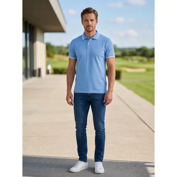  Herren-T-Shirt mit Kragen ALTISPORT NoPrint NP/ALM912 HIMMELBLAU 