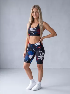 Hochwertige Damen-Funktionsleggings oberhalb des Knies ALTISPORT VOJ/ALW036LEG02 HEXA SCHWARZ
