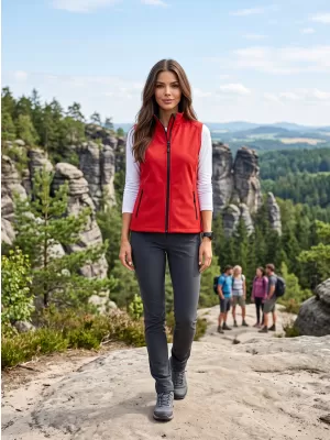 Softshellweste für Damen ALTISPORT NoPrint NP/ALW7211NJ ROT SCHWARZ
