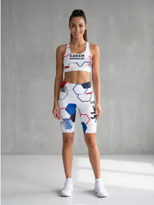 Hochwertige Damen-Funktionsleggings oberhalb des Knies ALTISPORT VOJ/ALW036LEG02 HEXA WEIß