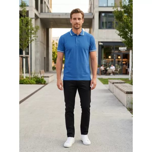  Herren-T-Shirt mit Kragen ALTISPORT NoPrint NP/ALM912 AZURBLAU 