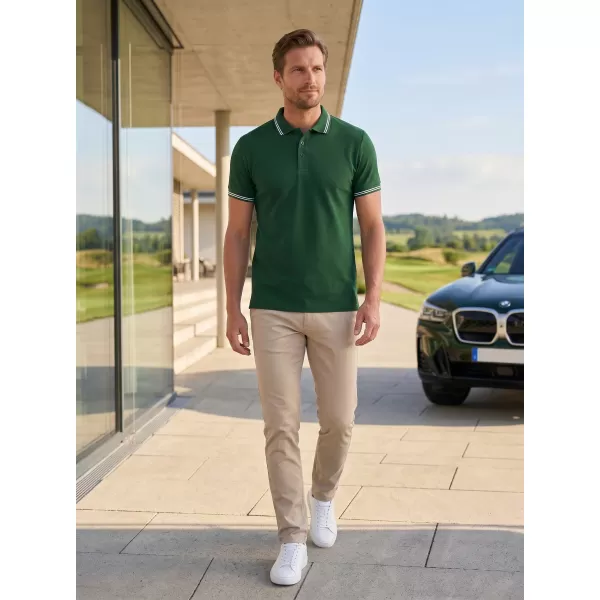  Herren-T-Shirt mit Kragen ALTISPORT NoPrint NP/ALM912 DUNKELGRÜN 