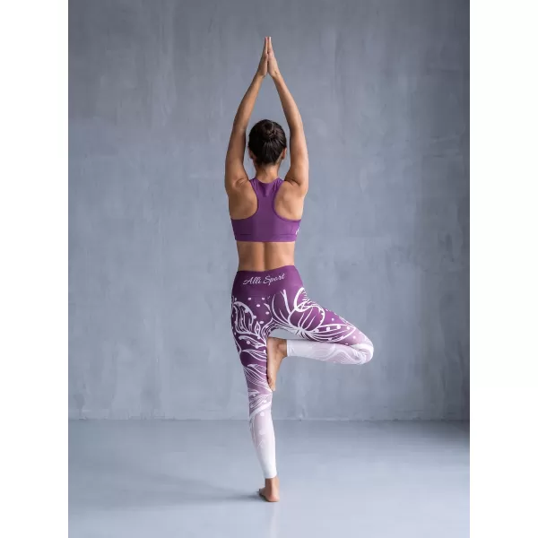 Lange Premium-Funktionsleggings für Damen ALTISPORT VOJ/ALW045LEG01 LILA/WEIß 
