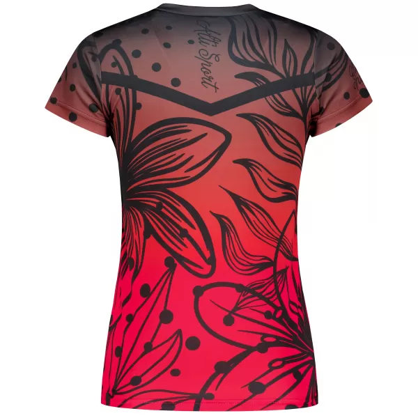  Hochwertiges Funktions-T-Shirt für Damen ALTISPORT VOJ/ALW045TR01 ROT UND SCHWARZ 