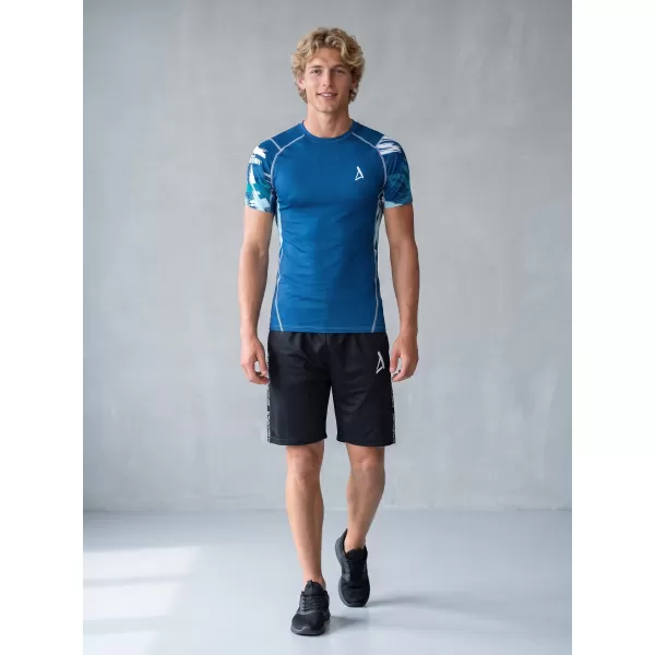  Hochwertiges Funktions-Kompressions-T-Shirt mit kurzen Ärmeln für Herren ALTISPORT VOJ/ALM039TR04 NAVY BLAU 